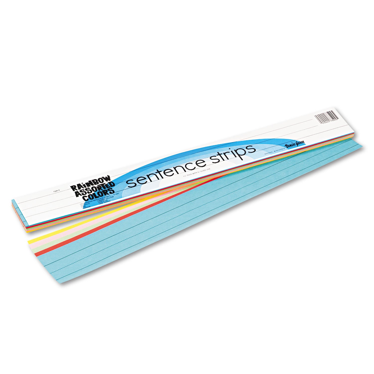Sentence Strips, 24 x 3, Lightweight, Assorted Colors, 100/Pack - 