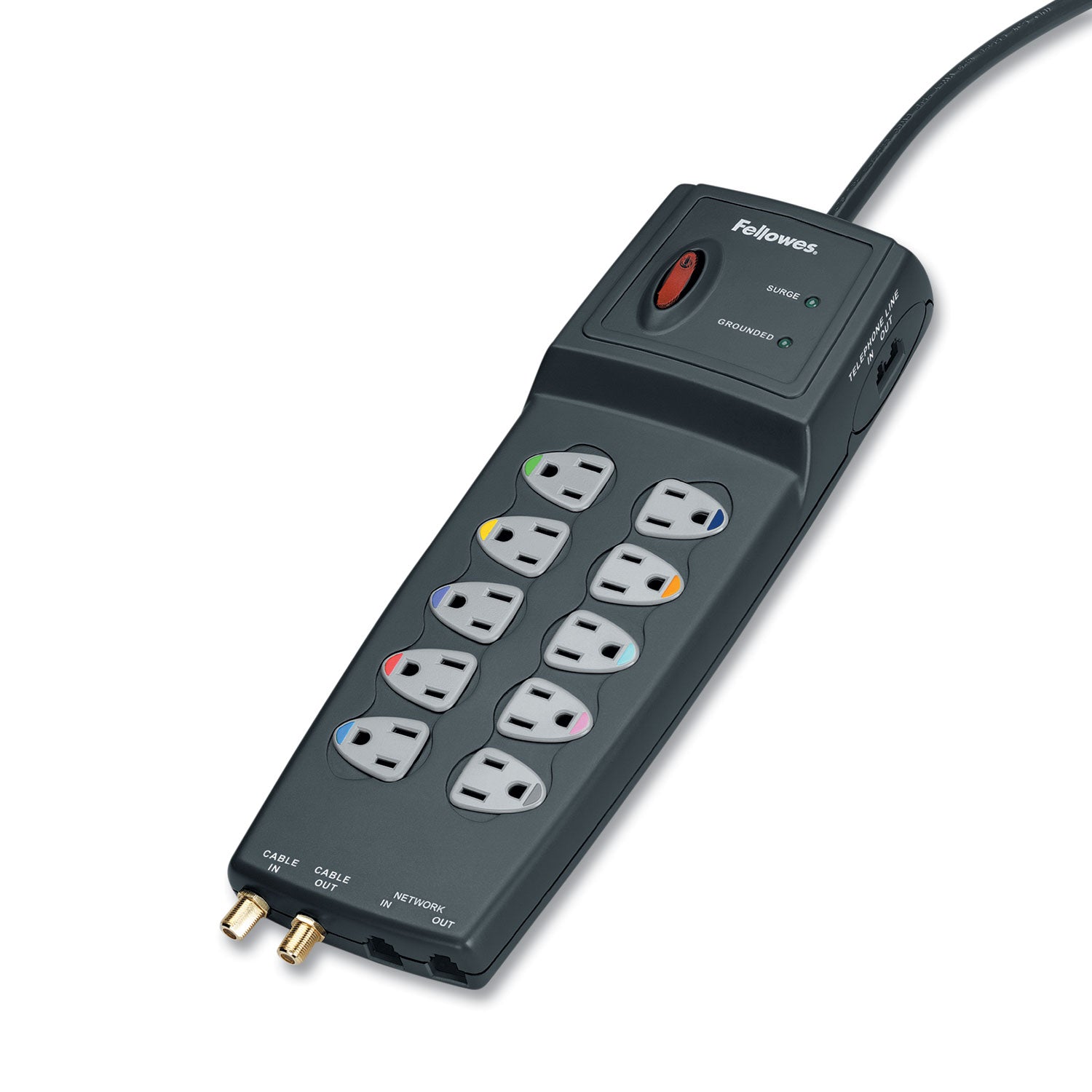 Power Guard Surge Protector, 10 AC Outlets, 10 ft Cord, 3,300 J, Graphite Gray - 