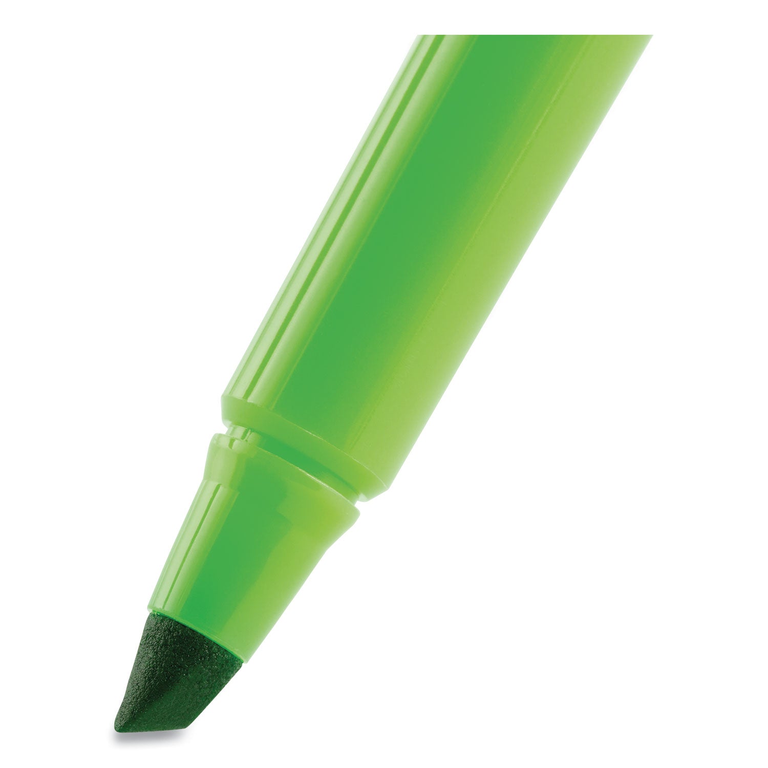 Brite Liner Highlighter, Fluorescent Green Ink, Chisel Tip, Green/Black Barrel, Dozen - 