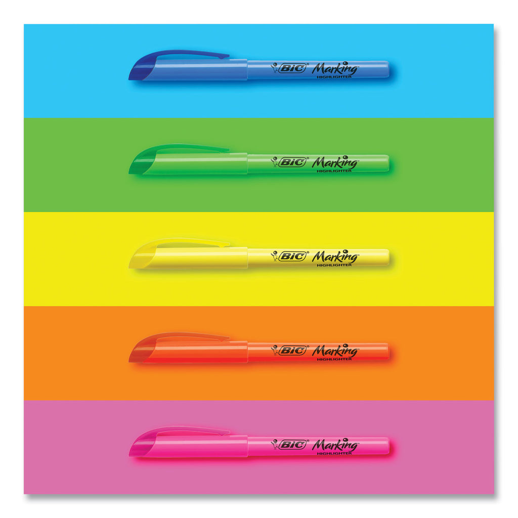 Brite Liner Highlighter, Fluorescent Yellow Ink, Chisel Tip, Yellow/Black Barrel, Dozen