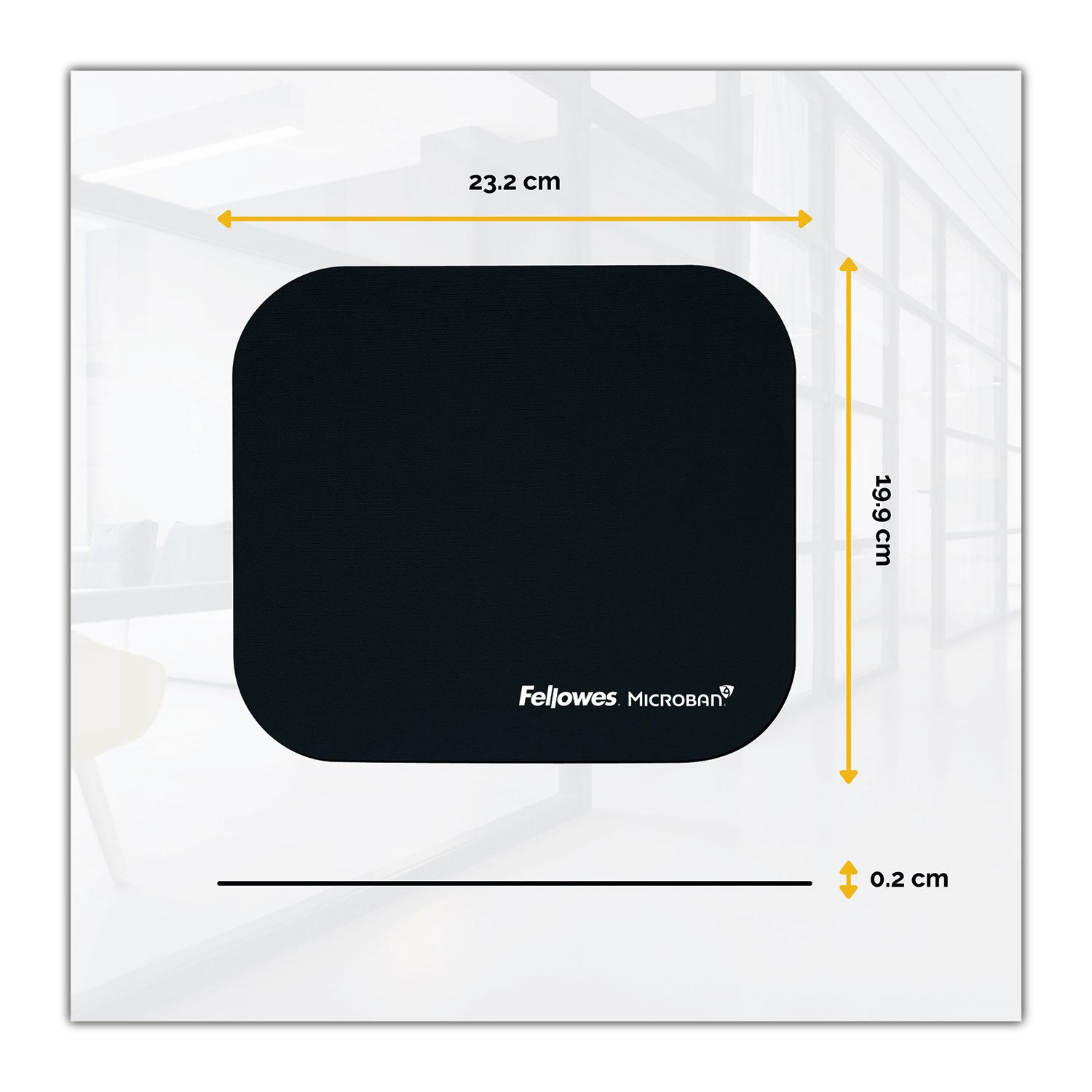 Mouse Pad with Microban Protection, 9 x 8, Black - 