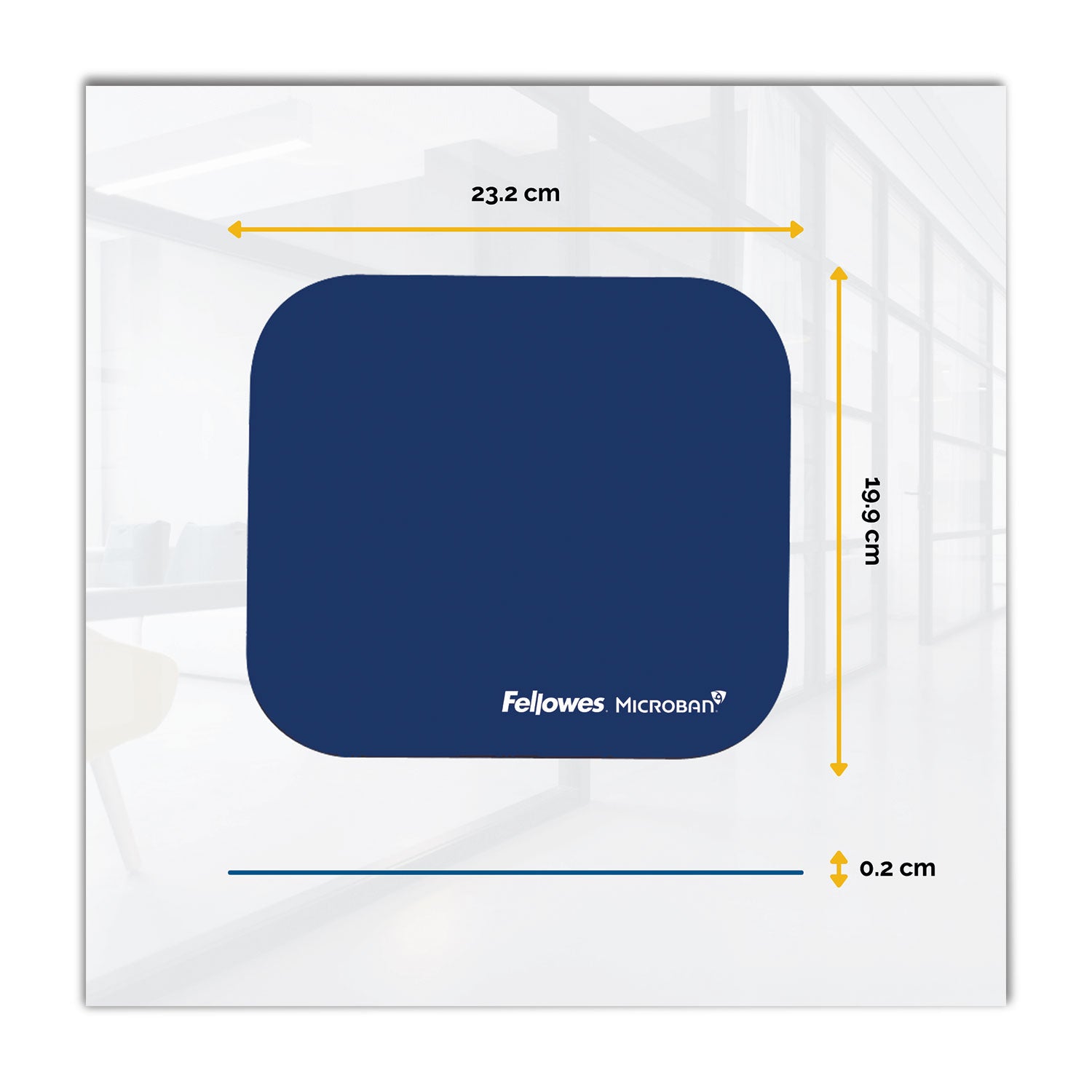 Mouse Pad with Microban Protection, 9 x 8, Navy - 