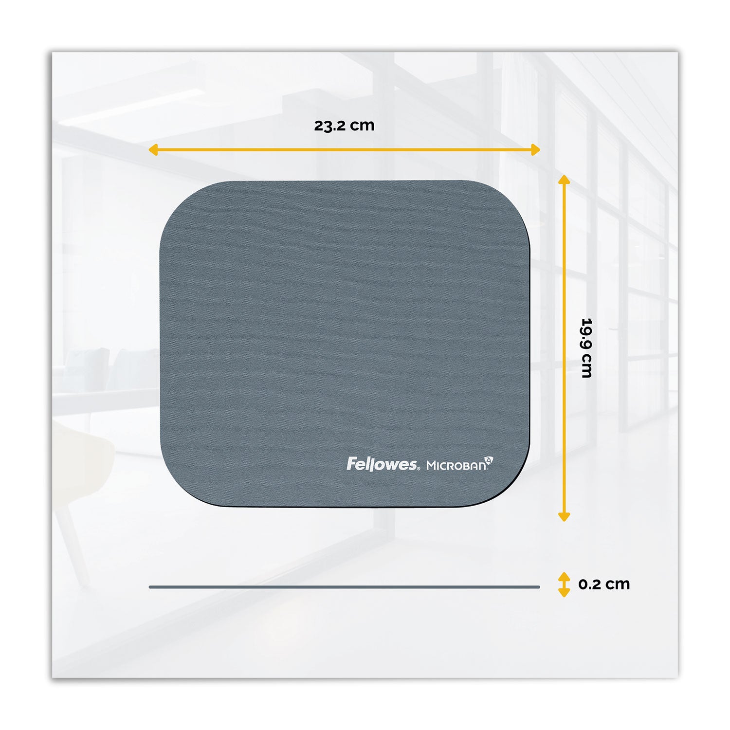 Mouse Pad with Microban Protection, 9 x 8, Graphite - 