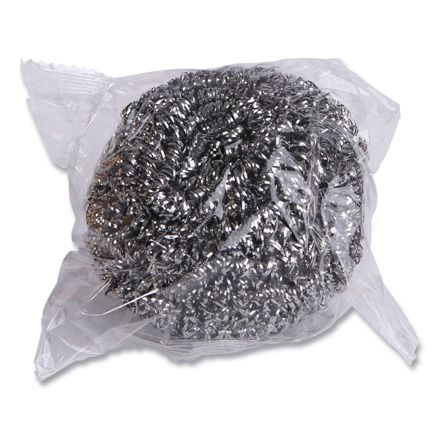 Stainless Steel Scrubber, Large Size, 2.5 x 2.75, Steel Gray, 12/Carton - 