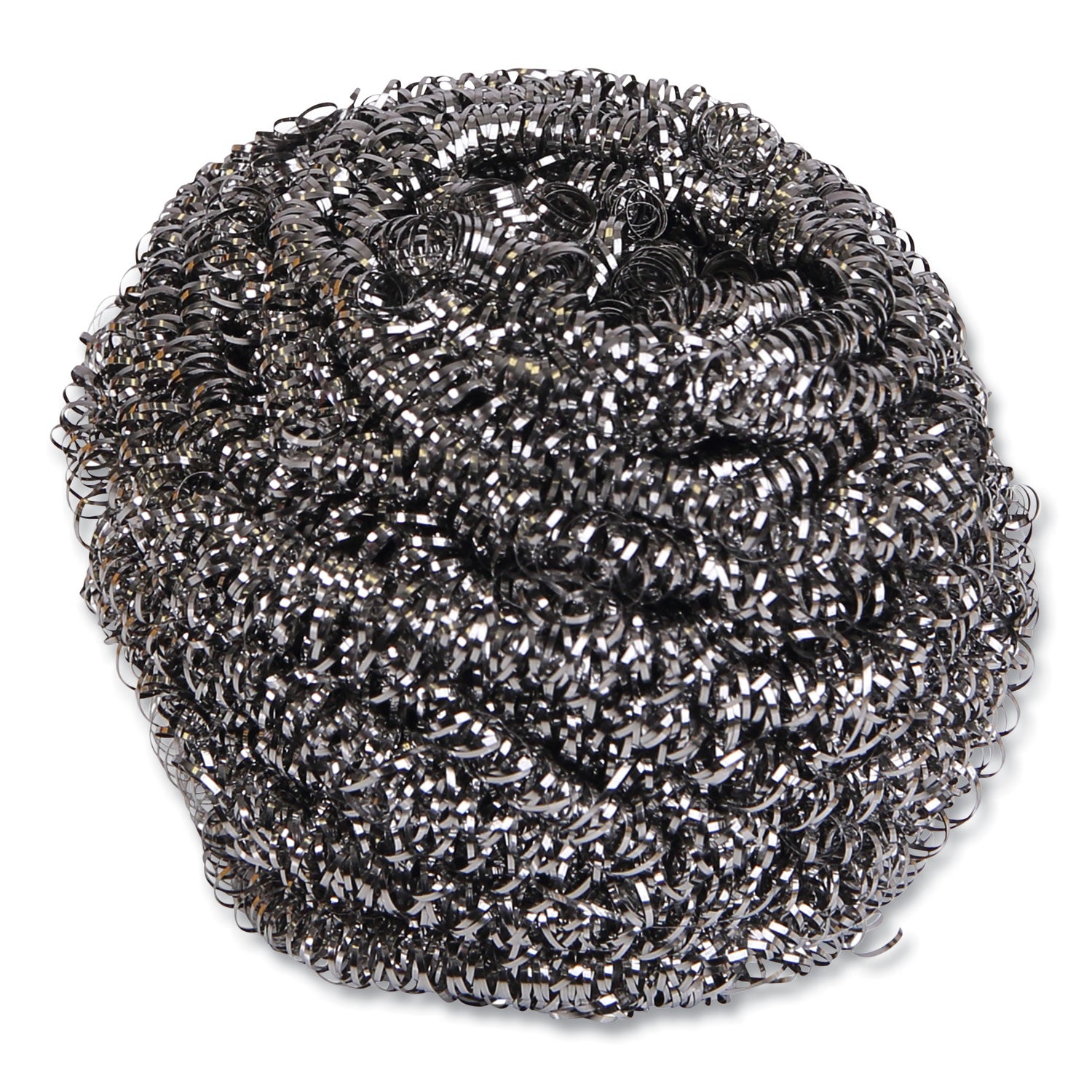 Stainless Steel Scrubber, Large Size, 2.5 x 2.75, Steel Gray, 12/Carton - 