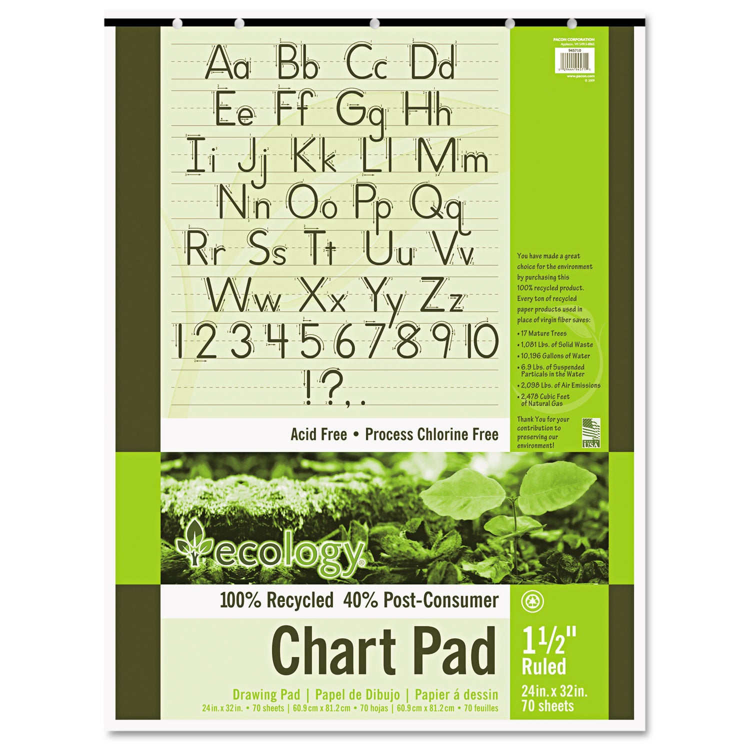 ecology-recycled-chart-pads-presentation-format-15-rule-24-x-32-white-70-sheets_pac945710 - 1