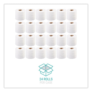 Bath Tissue, Septic Safe, Individually Wrapped Rolls, 2-Ply, White, 400 Sheets/Roll, 24 Rolls/Carton - 