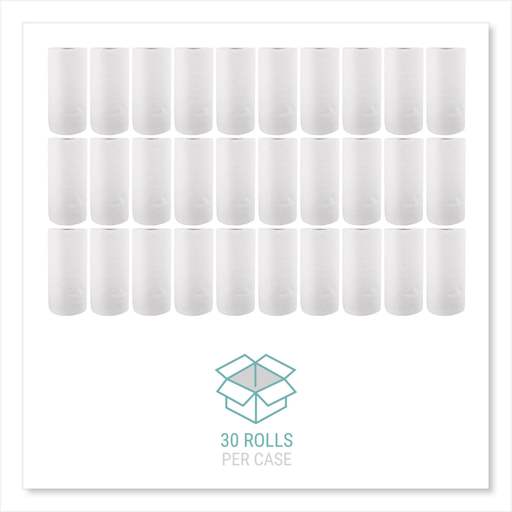 Kitchen Roll Towels, 2-Ply, 11 x 8.8, White, 100/Roll, 30 Rolls/Carton - 