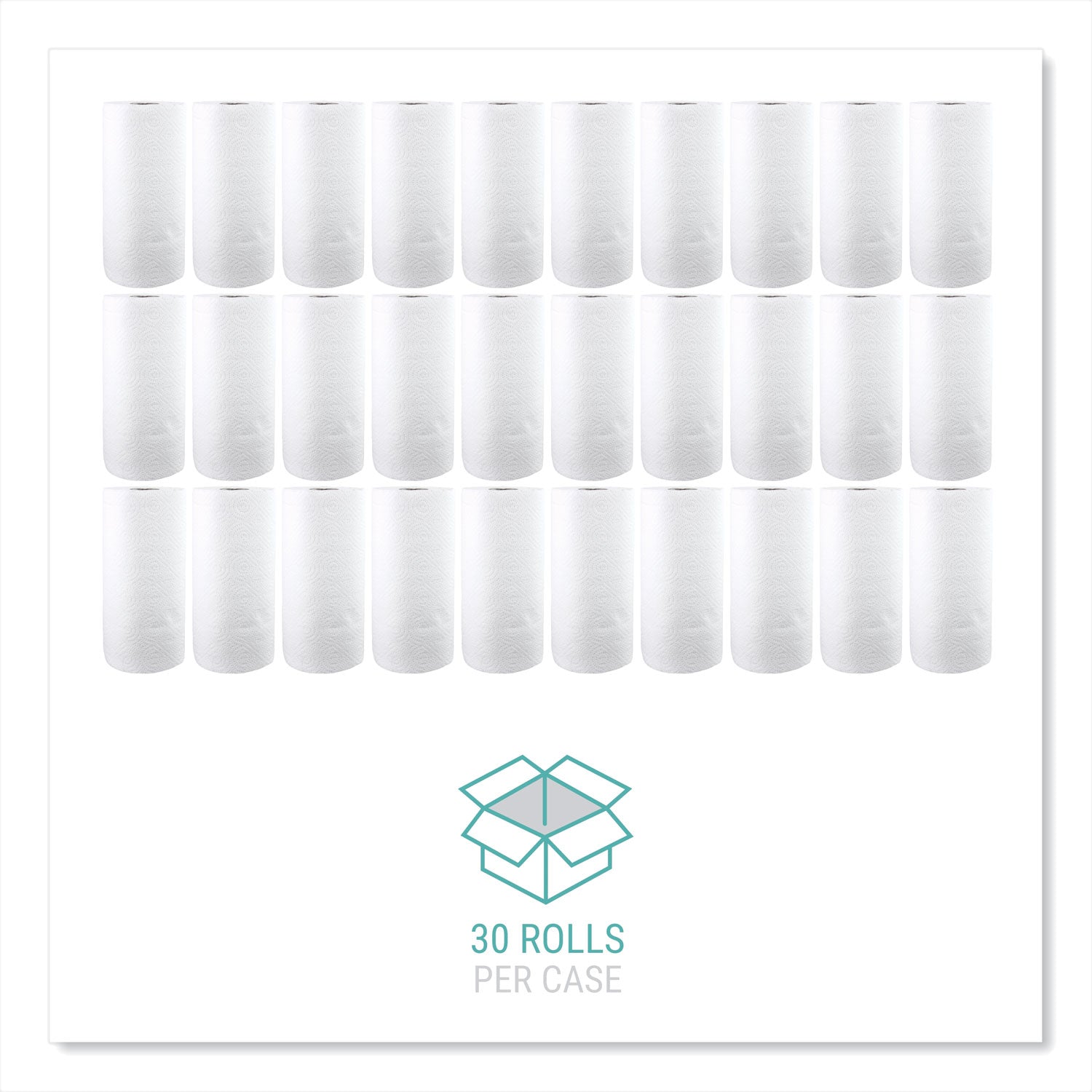 Kitchen Roll Towels, 2-Ply, 11 x 8.5, White, 85/Roll, 30 Rolls/Carton