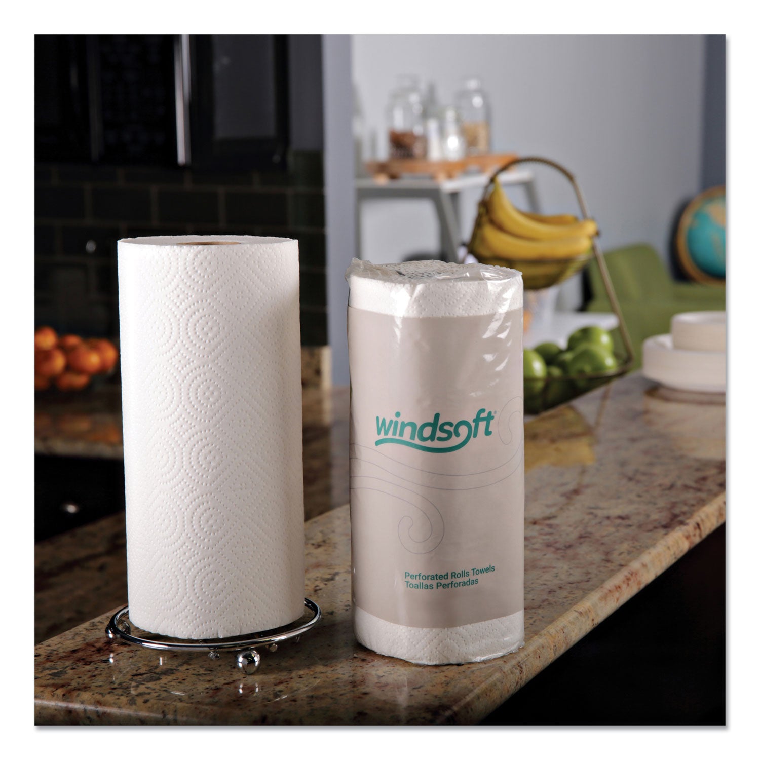 Kitchen Roll Towels, 2-Ply, 11 x 8.8, White, 100/Roll, 30 Rolls/Carton - 