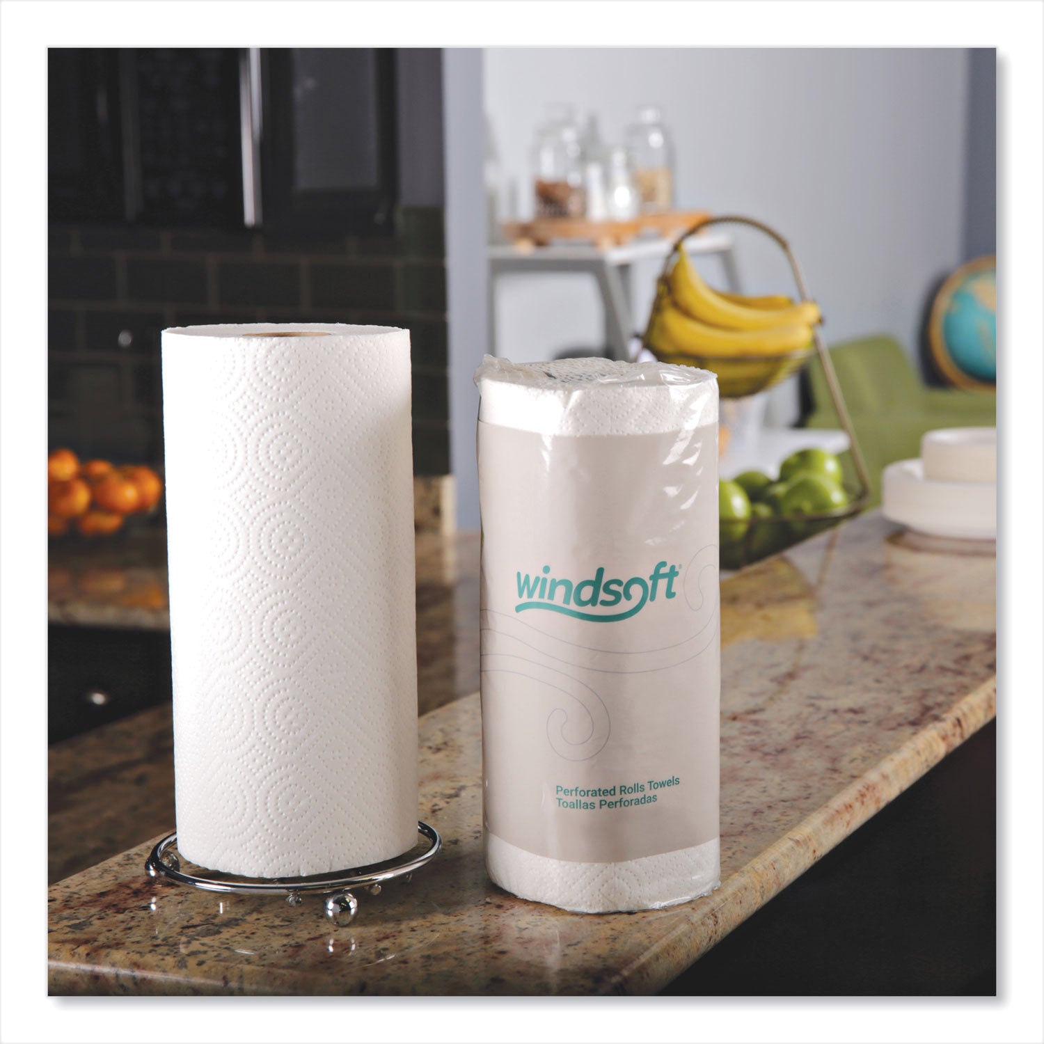 Kitchen Roll Towels, 2-Ply, 11 x 8.8, White, 100/Roll
