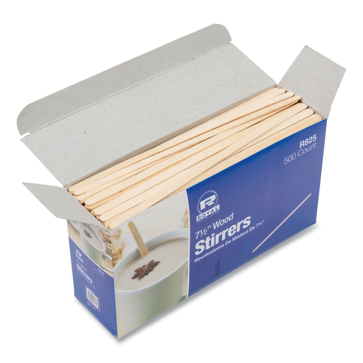 Wood Coffee Stirrers, 7.5" Long, 500/Box, 10 Boxes/Carton - 