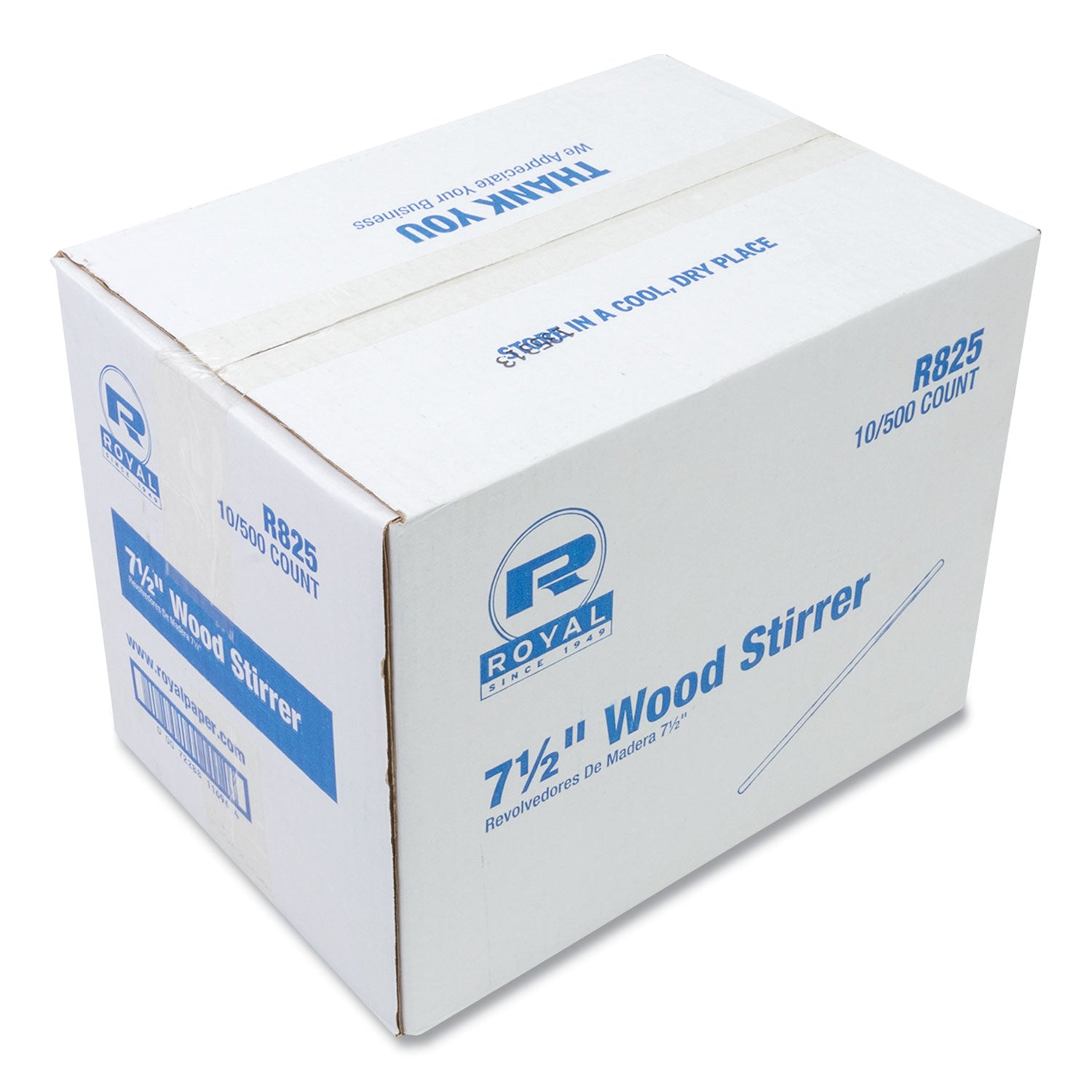 Wood Coffee Stirrers, 7.5" Long, 500/Box, 10 Boxes/Carton