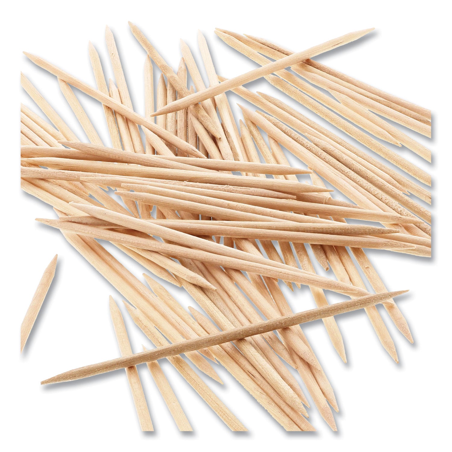 Round Wood Toothpicks, 2.5", Natural, 800/Box, 24 Boxes/Case, 5 Cases/Carton, 96,000 Toothpicks/Carton - 