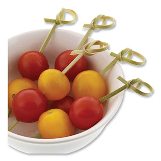 Knotted Bamboo Pick, Natural, 4", 100 Pack, 10 Packs/Carton
