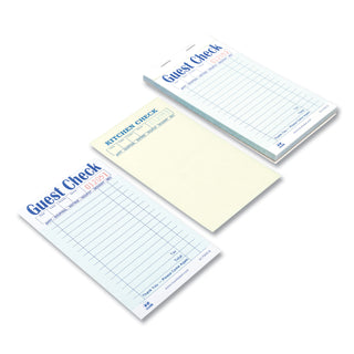 Guest Check Pad, 17 Lines, Two-Part Carbonless, 3.6 x 6.7, 50 Forms/Pad, 50 Pads/Carton - 