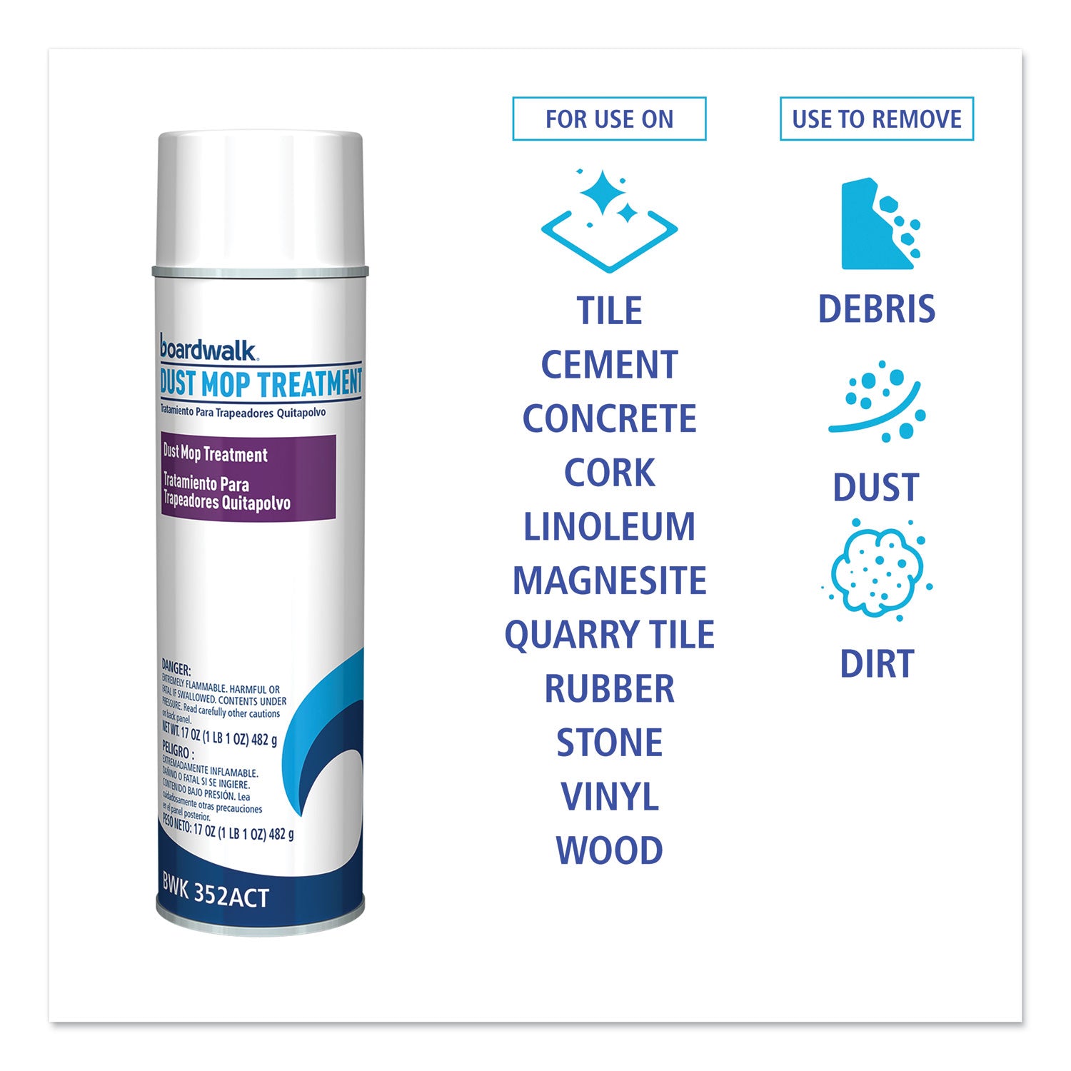 Dust Mop Treatment, Pine Scent, 17 oz Aerosol Spray - 