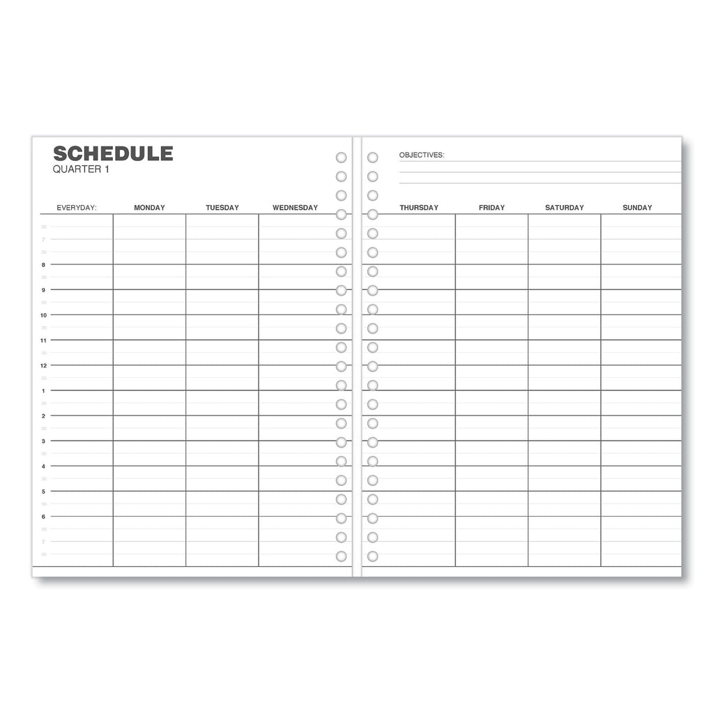 Monthly Planner, 11 x 8, Black Cover, 14-Month, Dec 2023 to Jan 2025