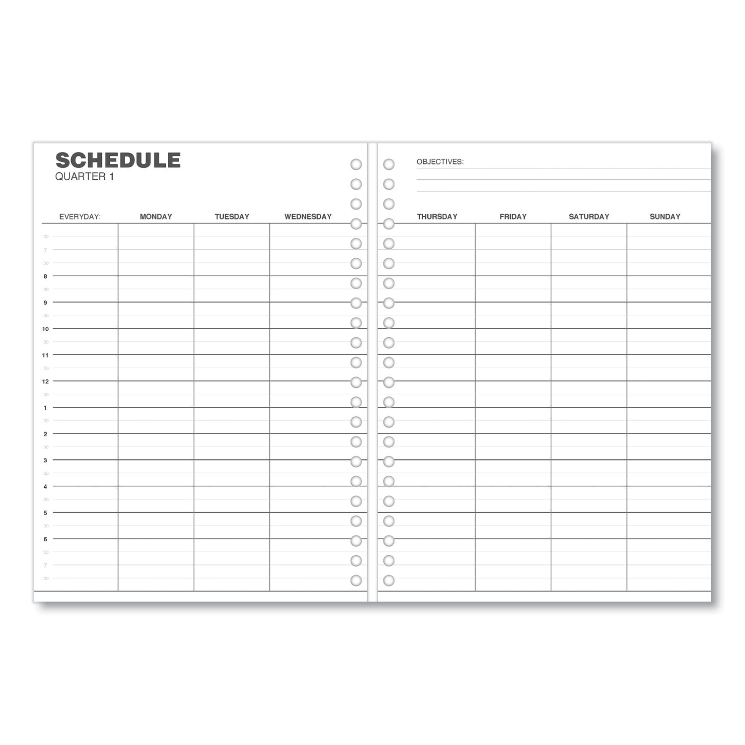 Monthly Planner, 11 x 8, Black Cover, 14-Month, Dec 2023 to Jan 2025