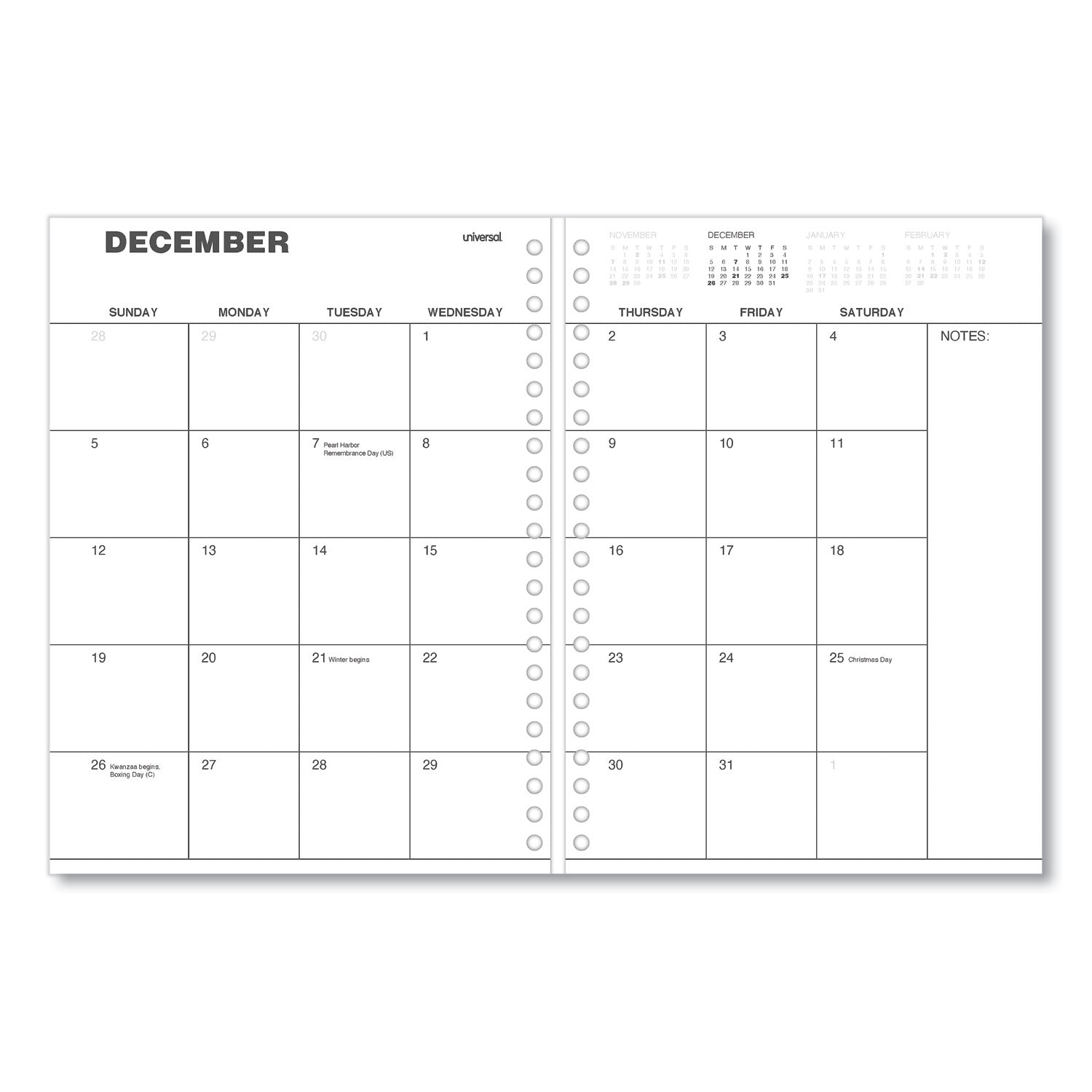 weekly-planner-11-x-8-black-cover-14-month-dec-2023-to-jan-2025_unv71000 - 5