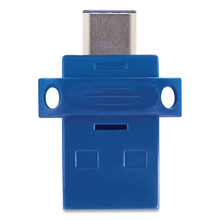 Store n' Go Dual USB 3.0 Flash Drive for USB-C Devices, 64 GB, Blue