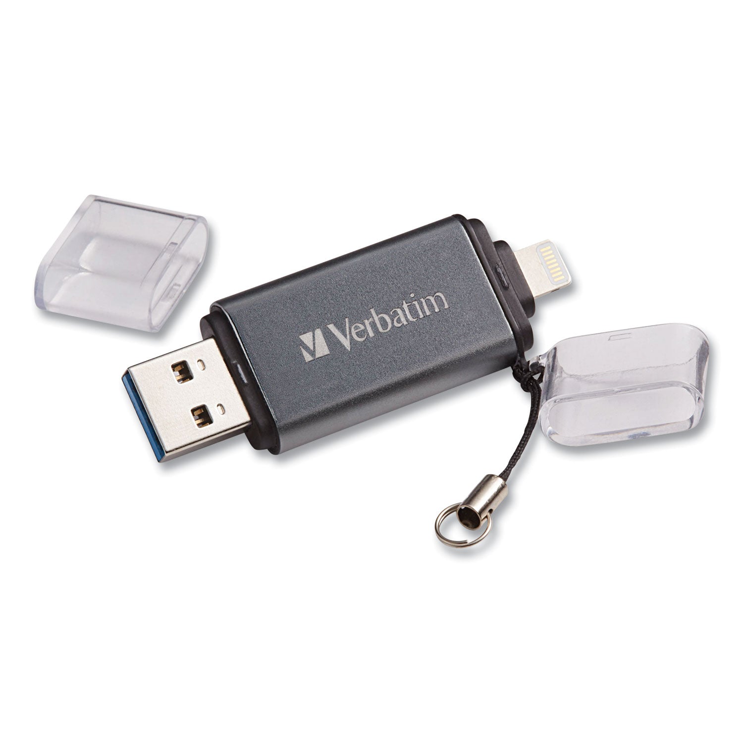 Store 'n' Go Dual USB 3.0 Flash Drive for Apple Lightning Devices, 64 GB, Graphite