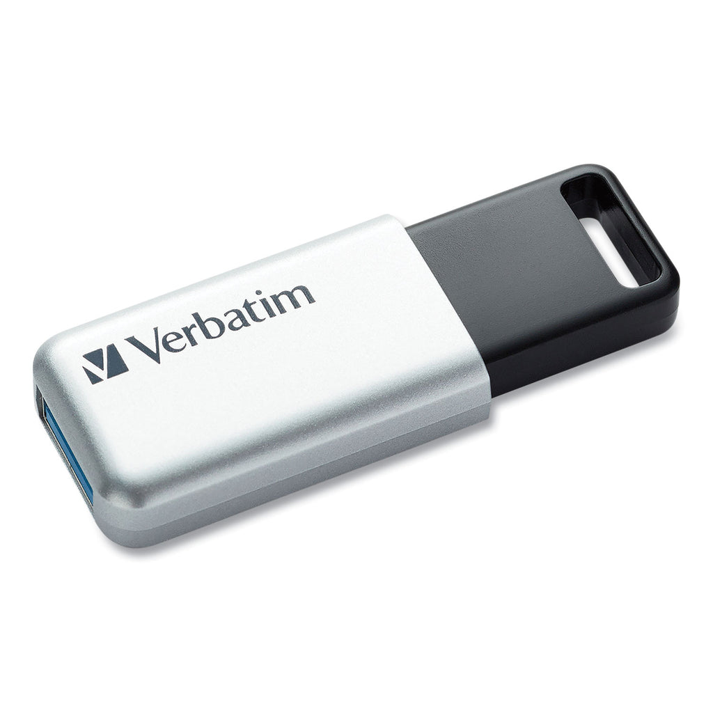 Store 'n' Go Secure Pro USB Flash Drive with AES 256 Encryption, 128 GB, Silver