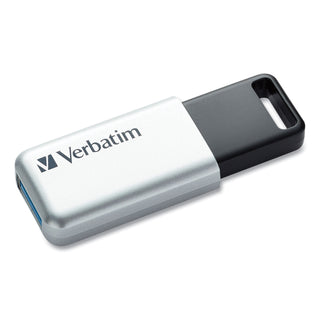 Store 'n' Go Secure Pro USB Flash Drive with AES 256 Encryption, 128 GB, Silver