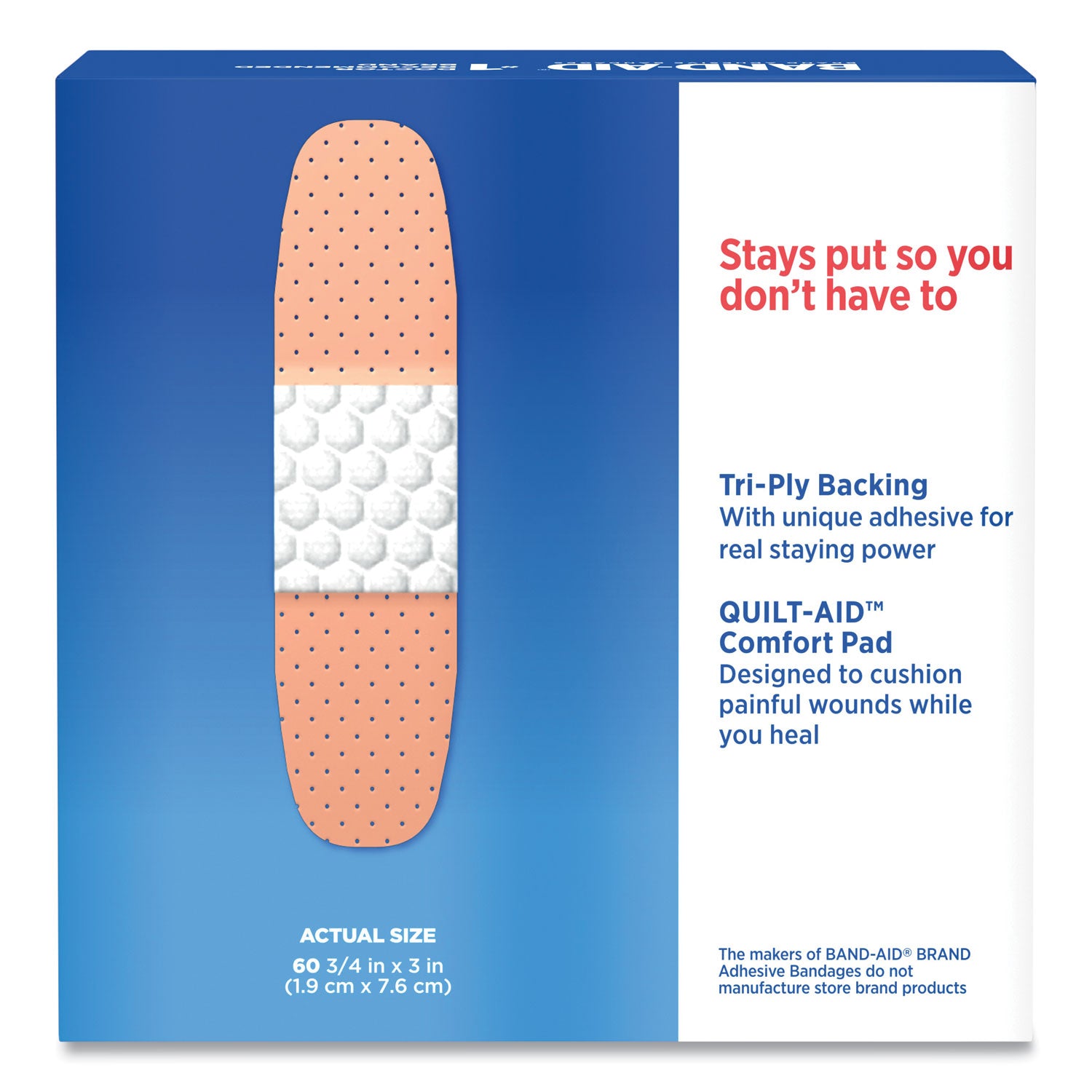 Plastic Adhesive Bandages, 0.75 x 3, 60/Box - 