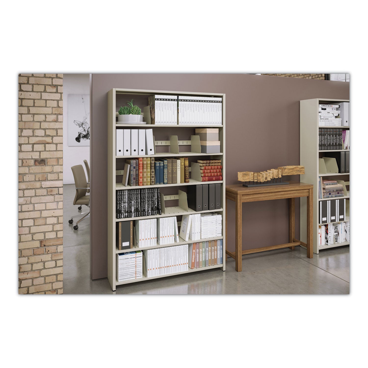 Snap-Together Six-Shelf Closed Add-On, Steel, 48w x 12d x 76h, Sand - 