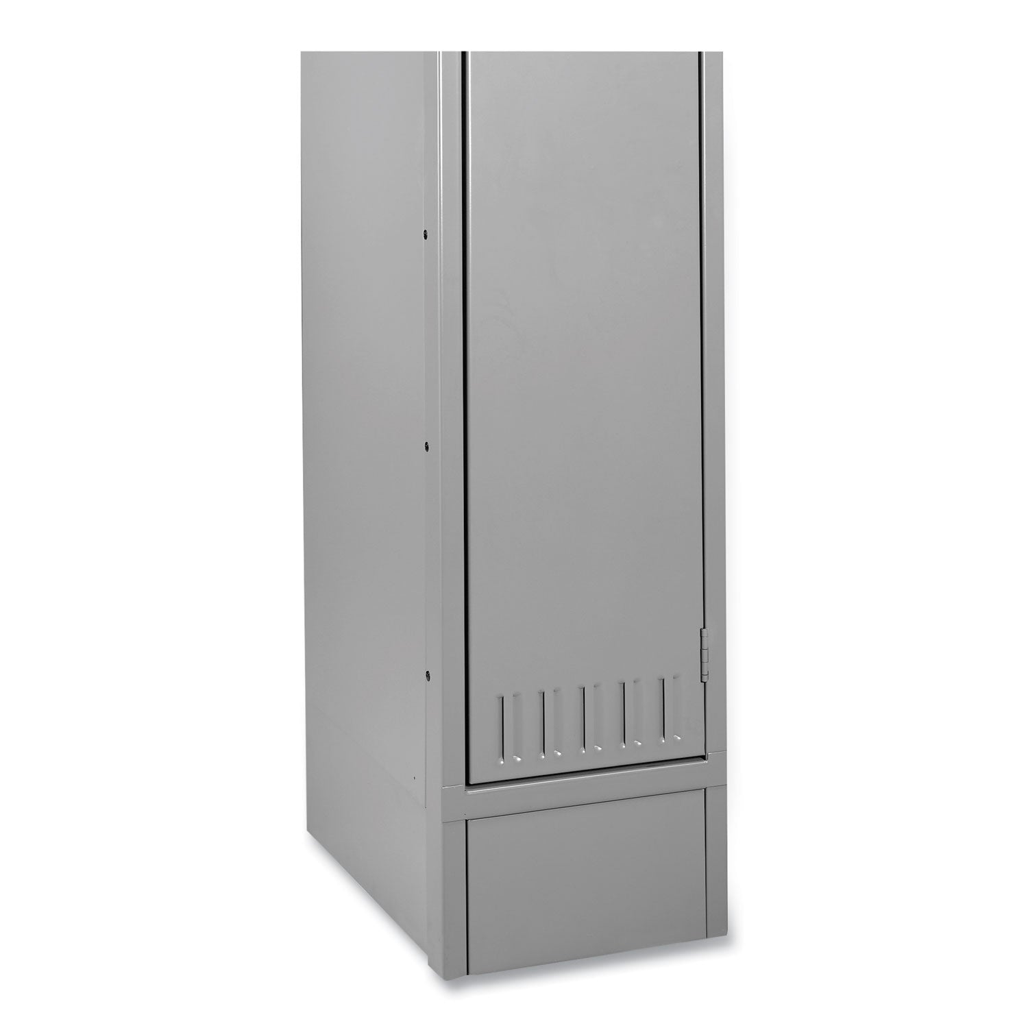 Three Wide Closed Locker Base, 36w x 18d x 6h, Medium Gray - 