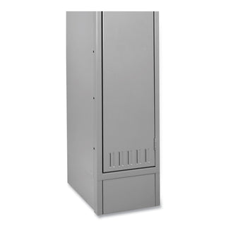 Three Wide Closed Locker Base, 36w x 18d x 6h, Medium Gray
