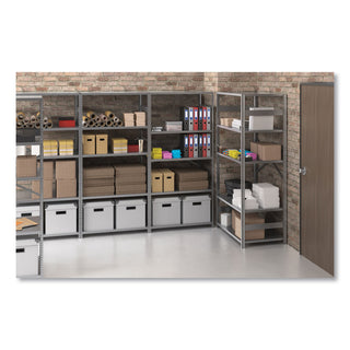 Closed Commercial Steel Shelving, Five-Shelf, 36w x 24d x 75h, Medium Gray - 