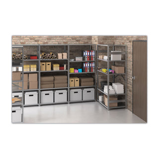 Closed Commercial Steel Shelving, Six-Shelf, 36w x 18d x 75h, Medium Gray - 