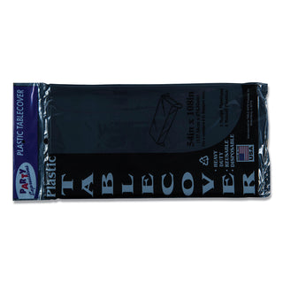 Table Set Rectangular Table Covers, Heavyweight Plastic, 54" x 108", Black, 6/Pack - 