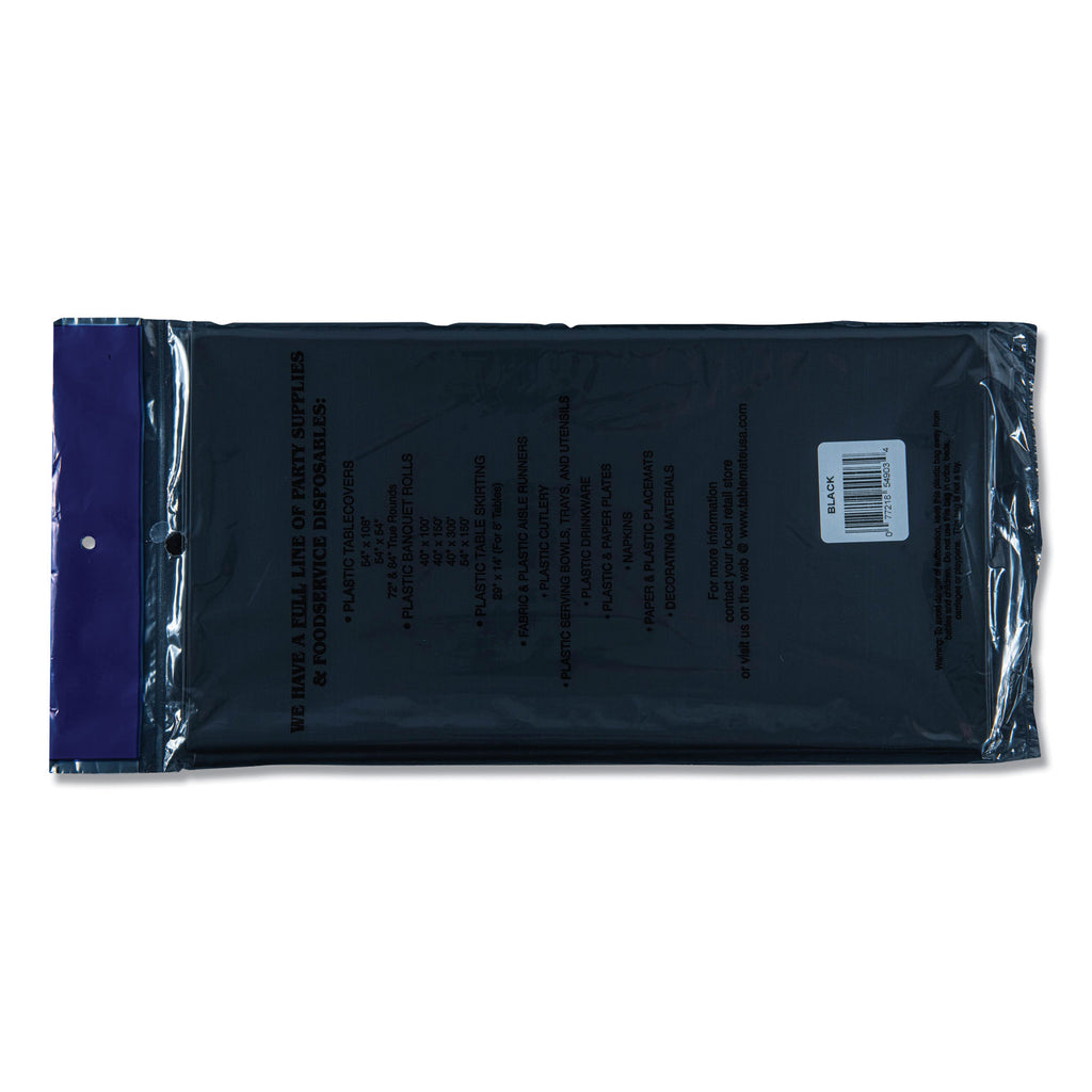 Table Set Rectangular Table Covers, Heavyweight Plastic, 54" x 108", Black, 6/Pack - 