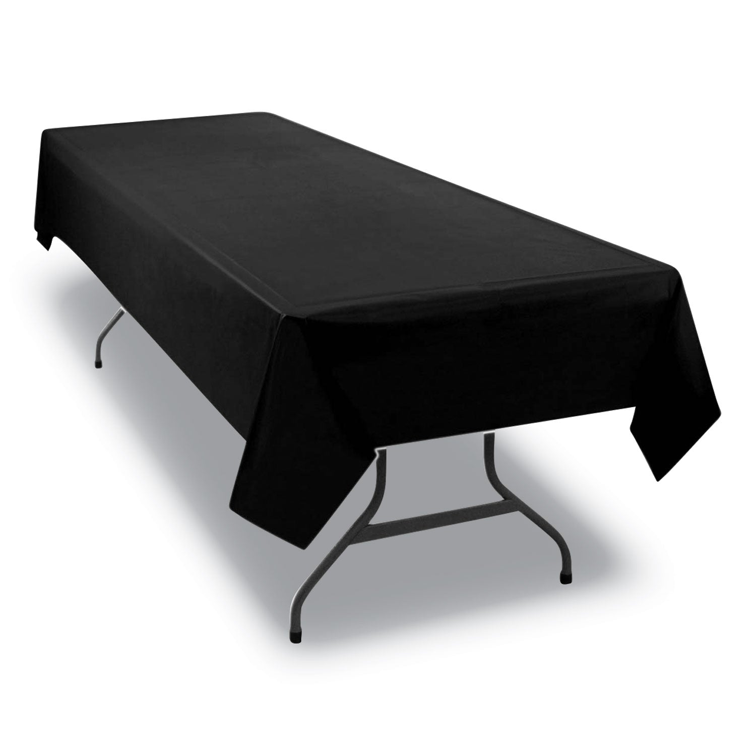 Table Set Rectangular Table Covers, Heavyweight Plastic, 54" x 108", Black, 6/Pack - 