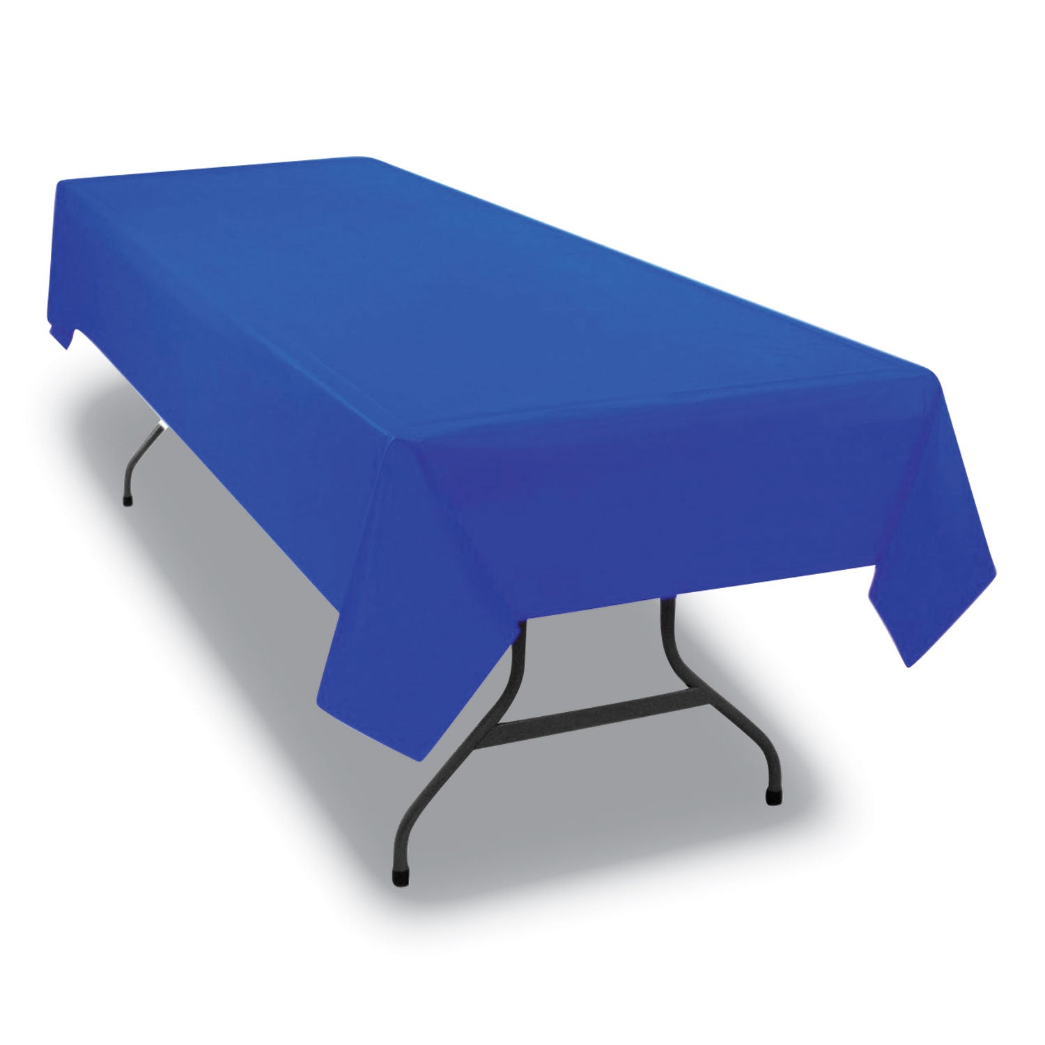 Table Set Rectangular Table Cover, Heavyweight Plastic, 54" x 108", Blue, 6/Pack - 