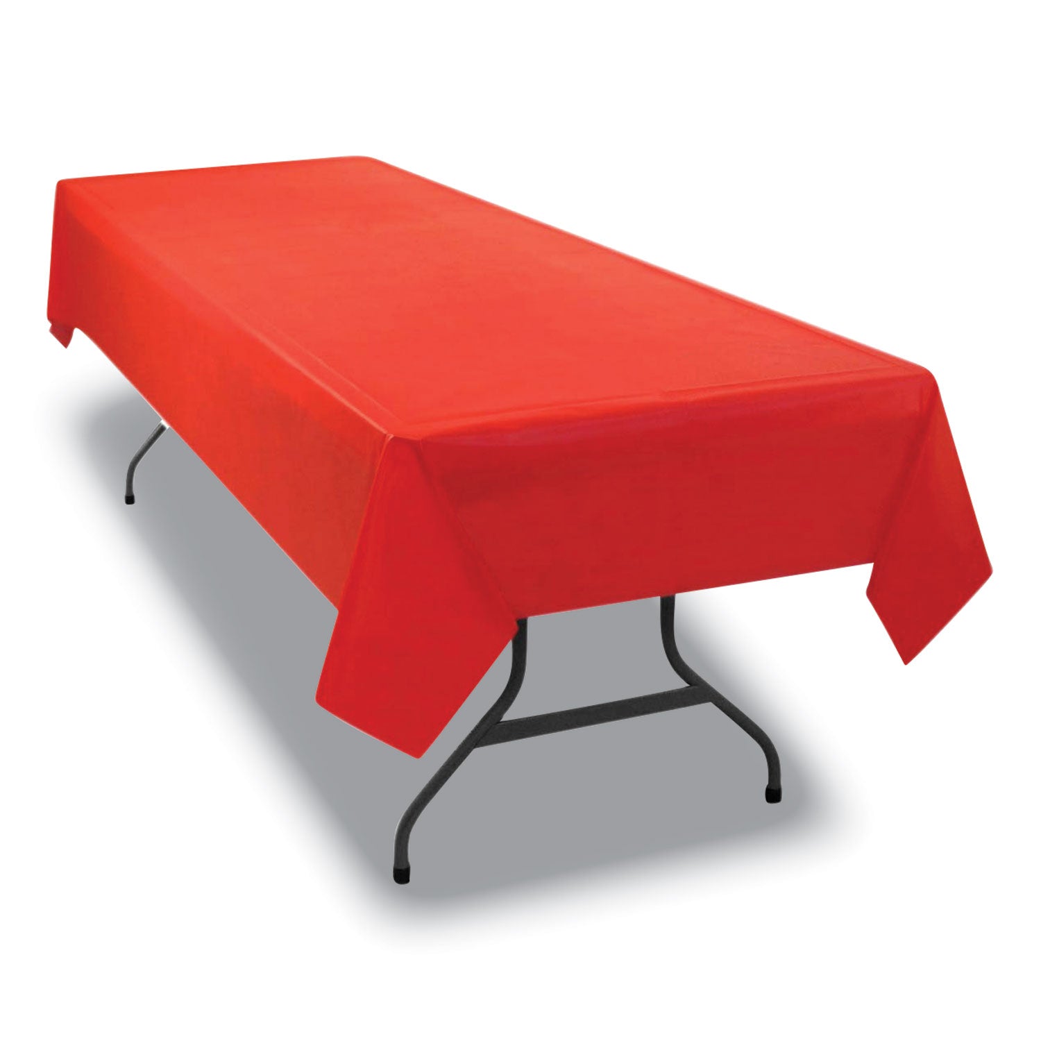 Table Set Rectangular Table Cover, Heavyweight Plastic, 54" x 108", Red, 6/Pack - 