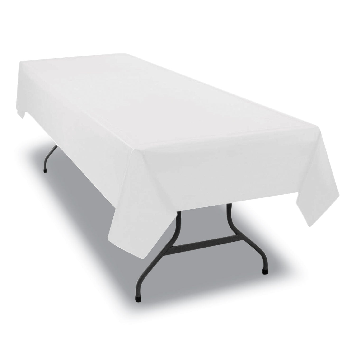 Table Set Rectangular Table Cover, Heavyweight Plastic, 54" x 108", White, 6/Pack - 