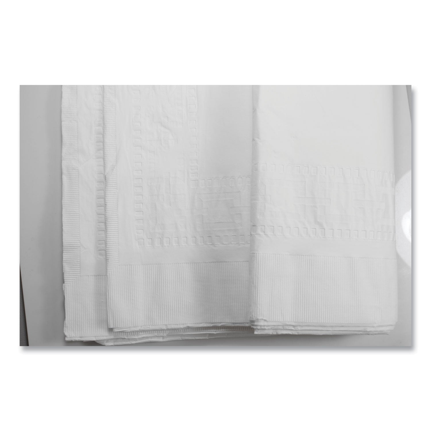 Table Set Poly Tissue Table Cover, 54" x 108", White, 6/Pack - 
