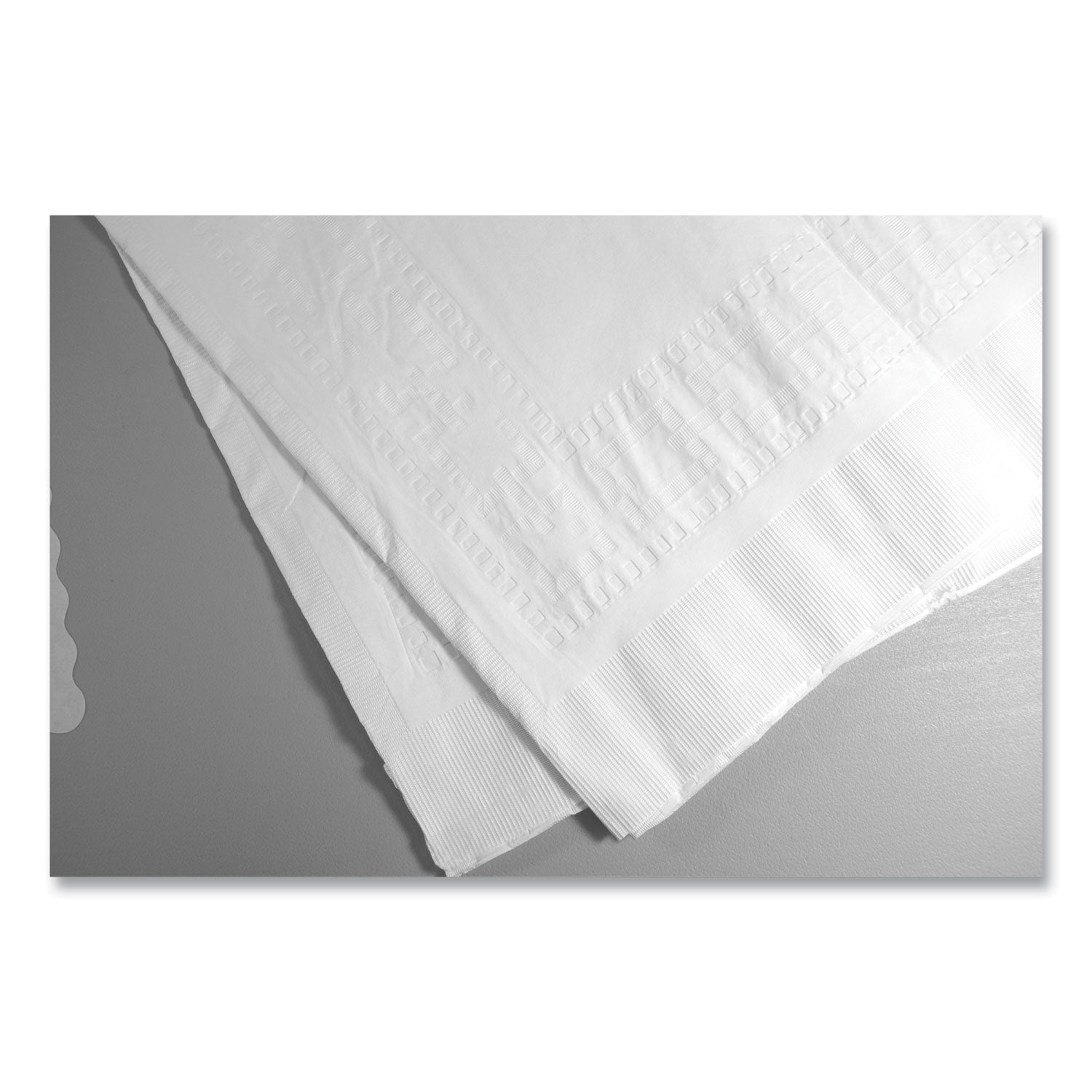 Table Set Poly Tissue Table Cover, 54" x 108", White, 6/Pack - 