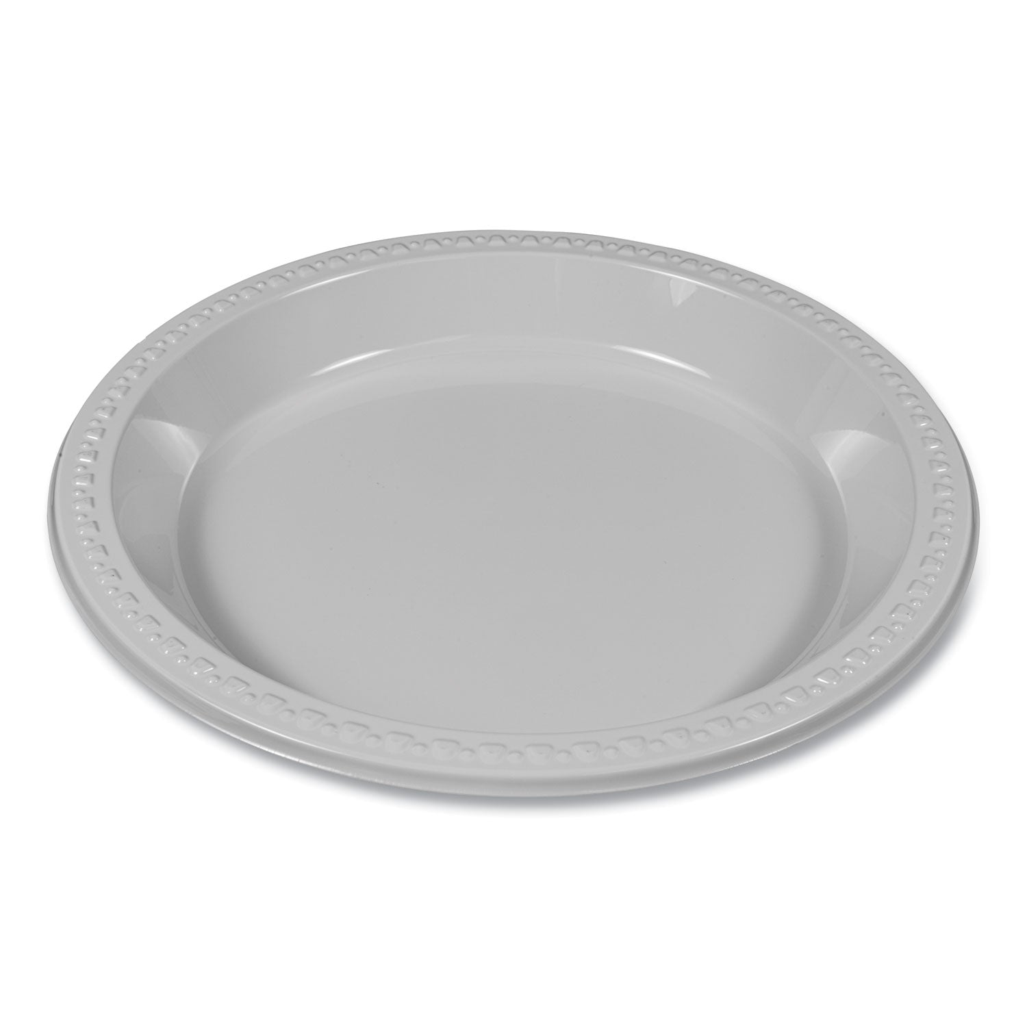 Plastic Dinnerware, Plates, 10.25" dia, White, 125/Pack - 