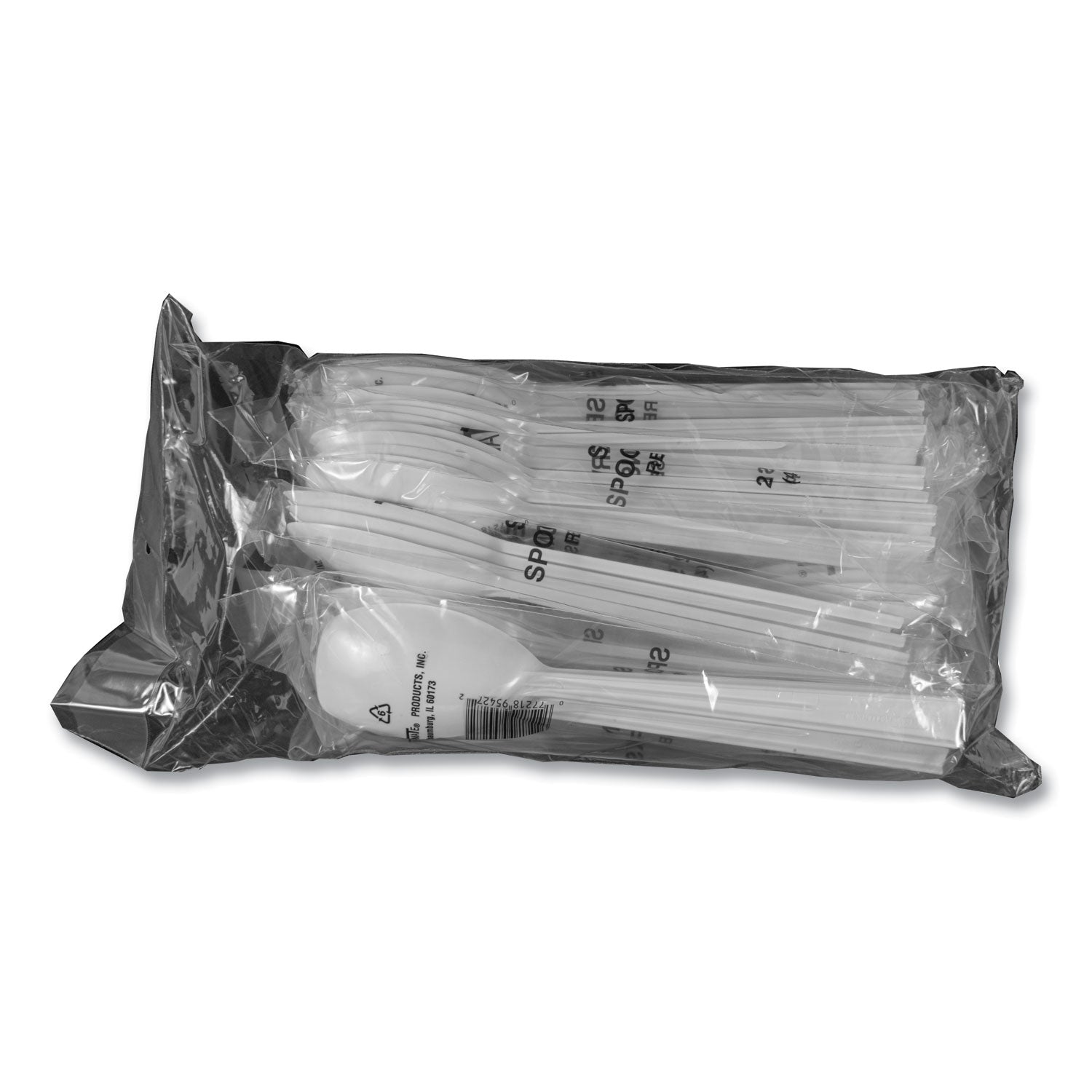 Table Set Plastic Serving Forks and Spoons, White, 24 Forks, 24 Spoons per Pack