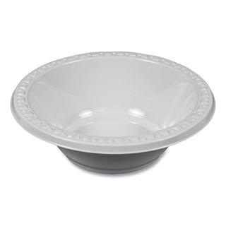 Plastic Dinnerware, Bowls, 12 oz, White, 125/Pack