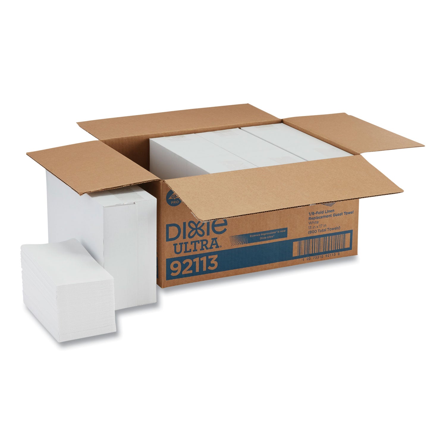 1/6-Fold Linen Replacement Towels, 13 x 17, White, 200/Box, 4 Boxes/Carton - 