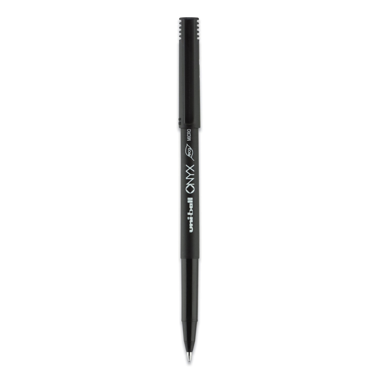 onyx-roller-ball-pen-stick-extra-fine-05-mm-black-ink-black-barrel-dozen_ubc60040 - 2