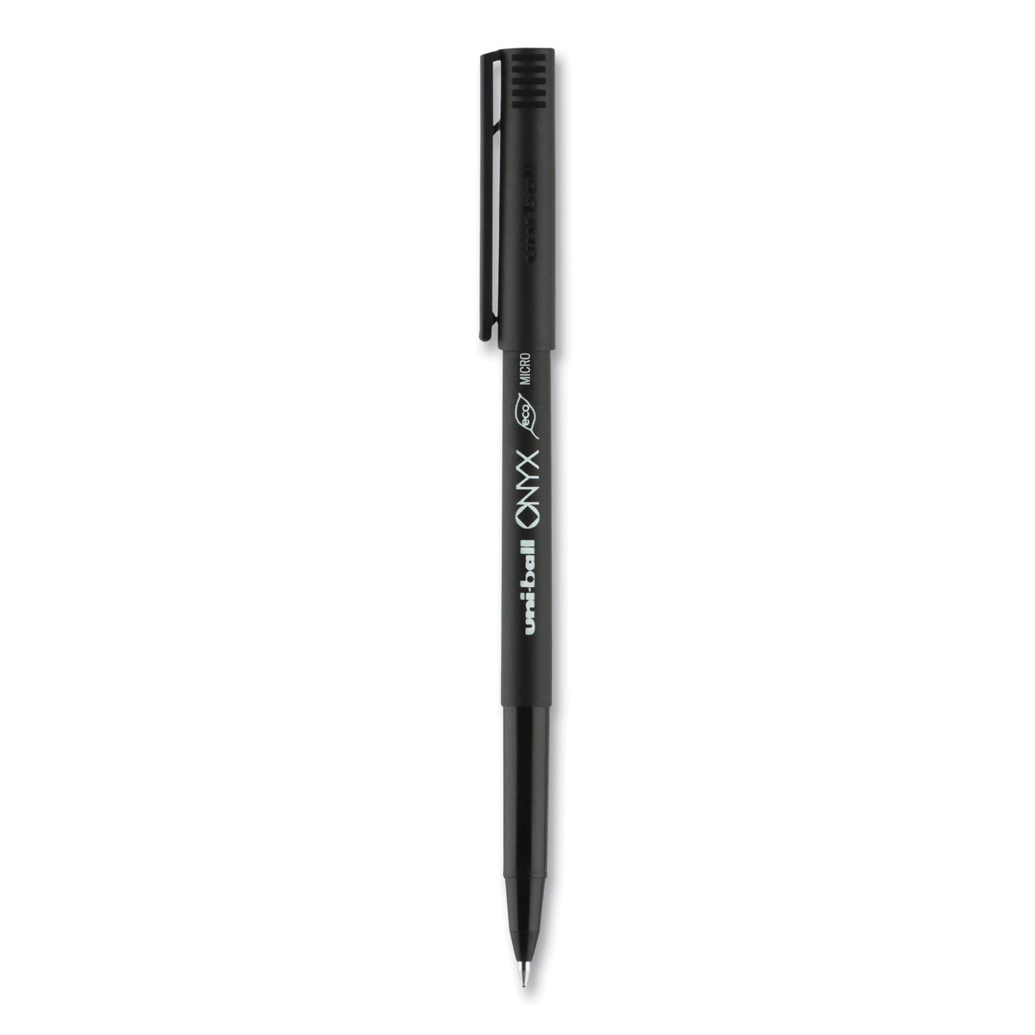 onyx-roller-ball-pen-stick-extra-fine-05-mm-black-ink-black-barrel-dozen_ubc60040 - 5