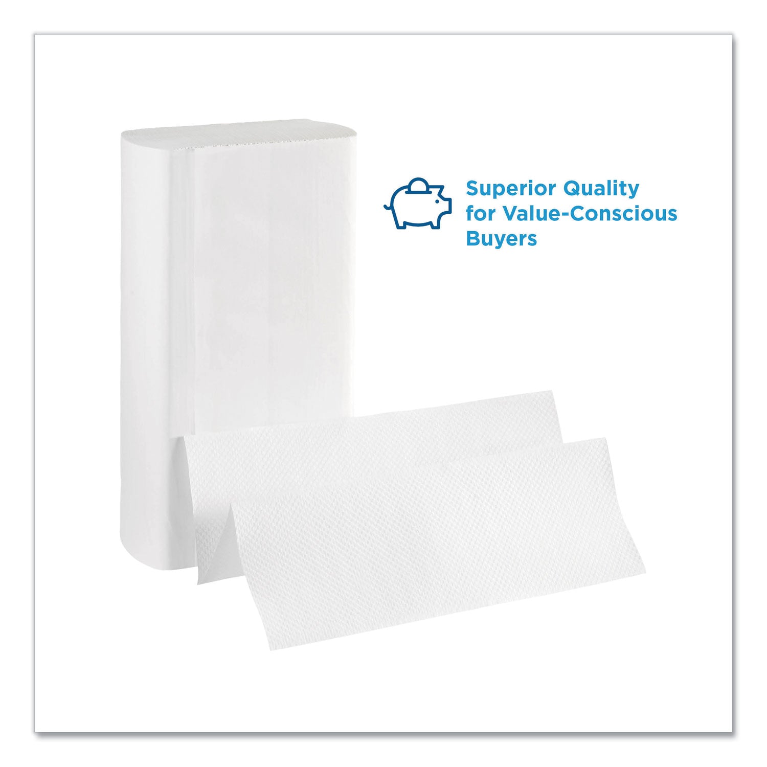 Pacific Blue Select Folded Paper Towels, 1-Ply, 9.2 x 9.4, White, 250/Pack, 16 Packs/Carton - 