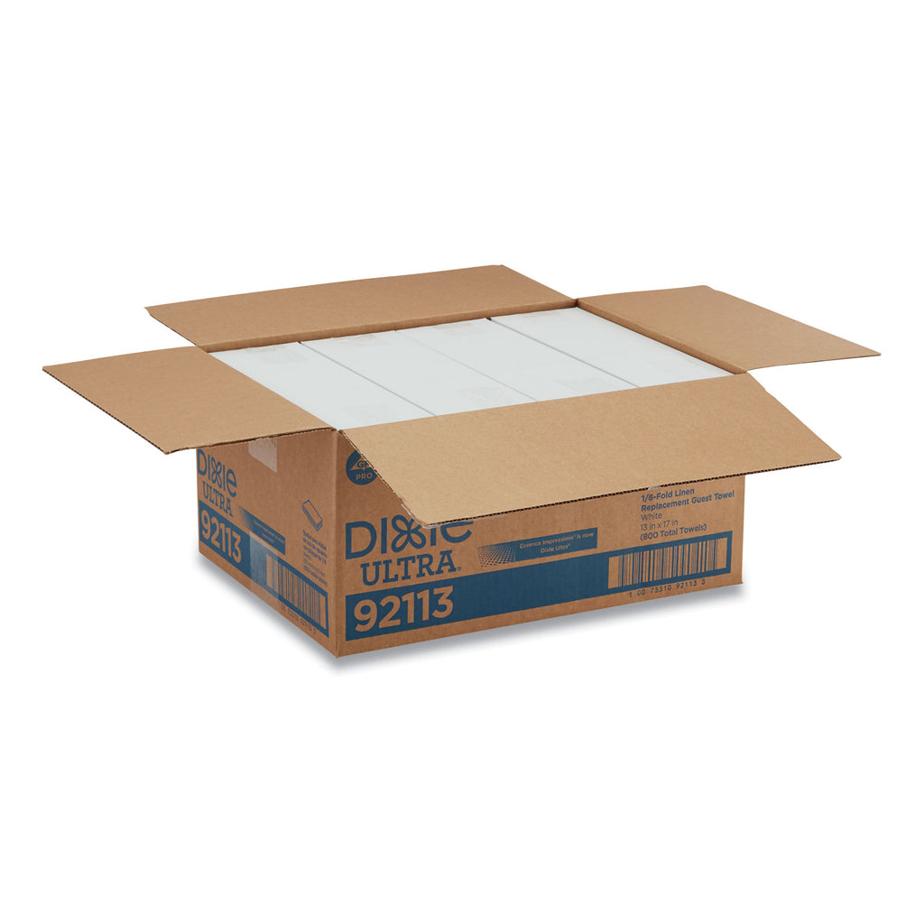 1/6-Fold Linen Replacement Towels, 13 x 17, White, 200/Box, 4 Boxes/Carton